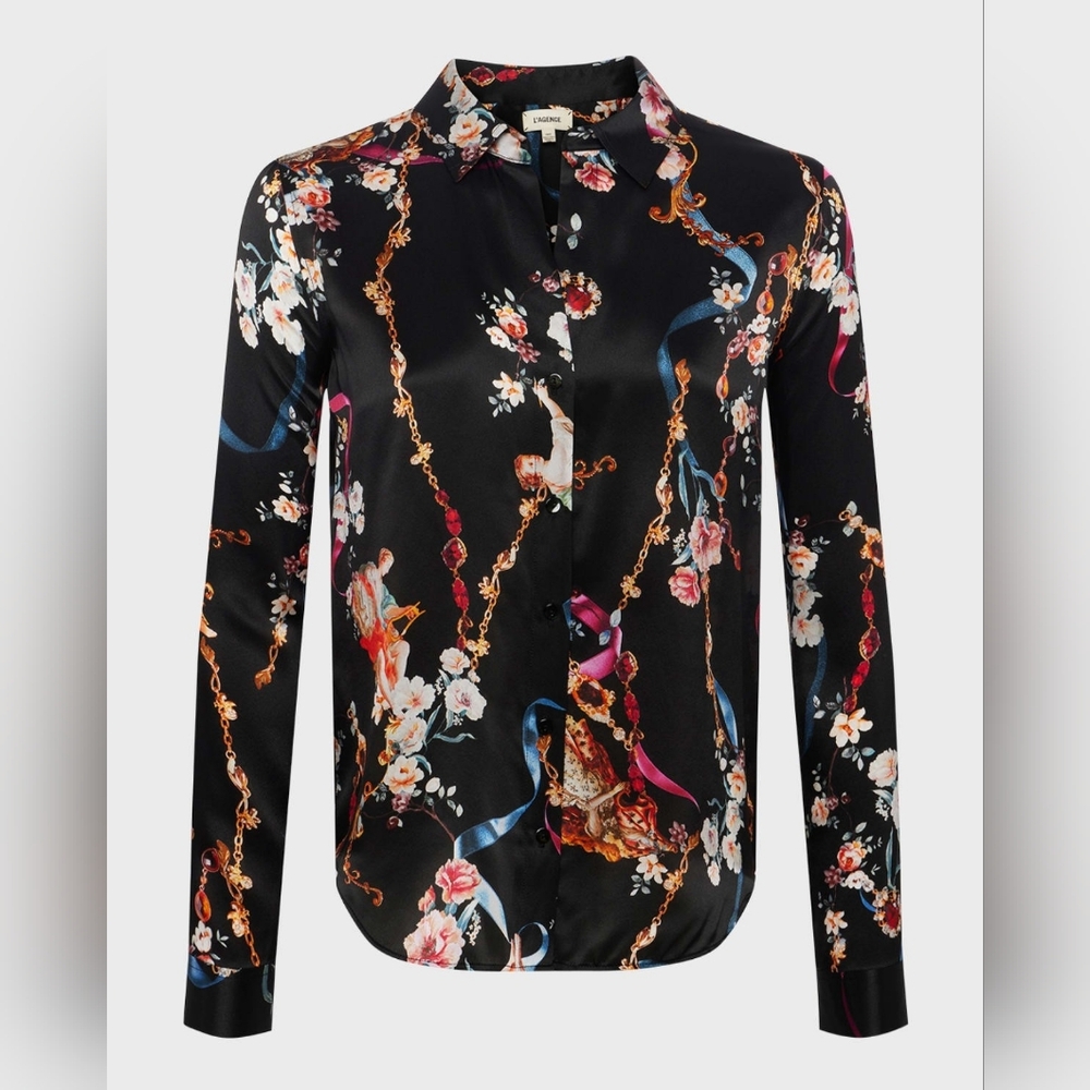 L’Agence Tyler Silk Blouse Women’s - Picture 3 of 8